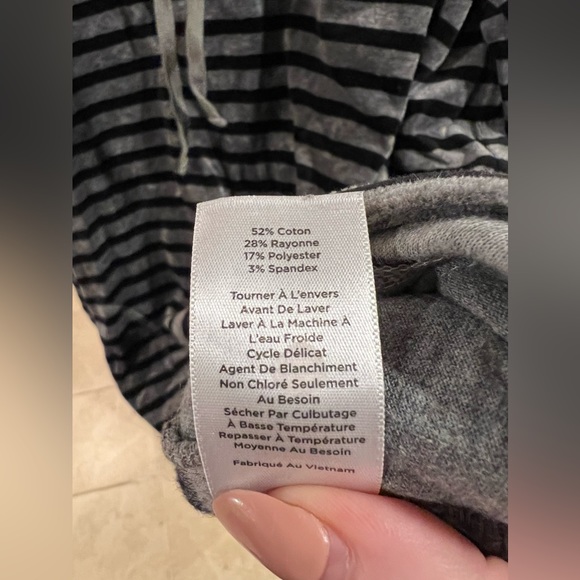 Talbots Velour Velvet Stripe Funnel Neck Pullover Sweatshirt Top Sweater - Picture 4 of 8